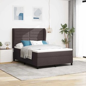 vidaXL Κρεβάτι με Στρώμα Σκούρο Καφέ 160x200 εκ. Υφασμάτινο