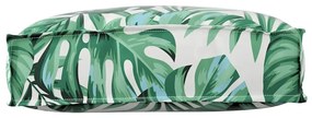 vidaXL Μαξιλάρι παλέτας για πλάτη Floral Μοτίβο φύλλων 50 x 40 x 12 cm