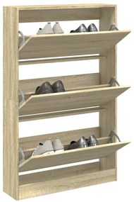 vidaXL Παπουτσοθήκη Sonoma Δρυς 80x21x125,5 εκ. από Επεξεργασμένο Ξύλο