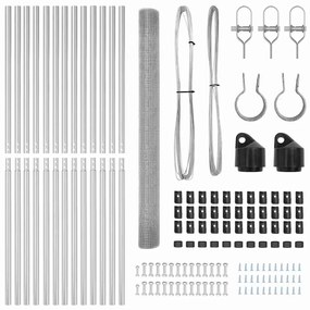 vidaXL Στύλος Περιφράξεων Ασημί 50 x 1,5 m (12 x 12 mm πλέγμα) Ατσάλι