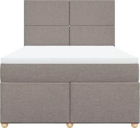vidaXL Κρεβάτι Boxspring με Στρώμα Taupe 140x200 εκ. Υφασμάτινο