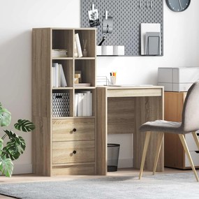 vidaXL Γραφείο με συρτάρι με ράφι με αποθήκευση 2 pcs Δρύς Sonoma