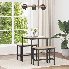 vidaXL Τραπεζαρίες ΜΕΤΑΛΛΟ