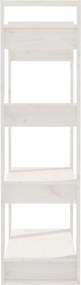 vidaXL Βιβλιοθήκη/Διαχωριστικό Χώρου Λευκό 80x35x125 εκ. Μασίφ Πεύκο