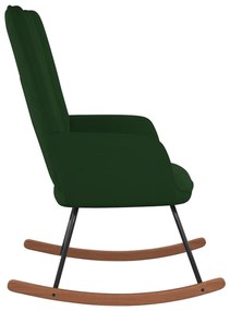 Κουνιστή Πολυθρόνα Σκούρο Πράσινο Βελούδινη - Πράσινο