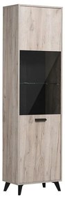 Showcase Single-door Umbria 1K VS Grey Oak - Black 53x33x191 cm 53x33x191 εκ.