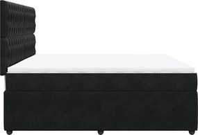 vidaXL Κρεβάτι Boxspring με Στρώμα Μαύρο 200x200 εκ. Βελούδινο
