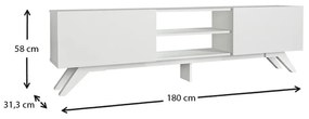 Έπιπλο τηλεόρασης Jarvis Megapap χρώμα λευκό 180x31,3x58εκ.