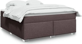 vidaXL Κρεβάτι Boxspring με Στρώμα Σκούρο Καφέ 180x200 εκ Υφασμάτινο