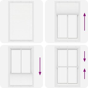 vidaXL Πλισέ περσίδα Λευκό 115x200 cm Πλάτος υφάσματος 114,4 cm