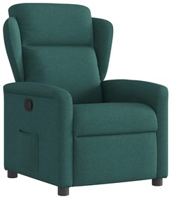 vidaXL Πολυθρόνα Ανακλινόμενη Σκούρο Πράσινο Υφασμάτινη