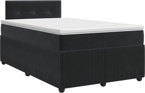 vidaXL Κρεβάτι box spring με στρώμα Μαύρο 120 x 190 cm Βελούδο