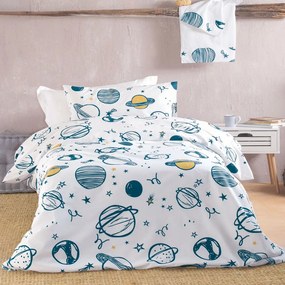 Κουβερλί Παιδικό Saturn (Σετ 2τμχ) White Ρυθμός  Semi-double 160x240cm 100% Βαμβάκι