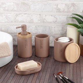 Dispenser Μπάνιου 280ml (Φ7.5x17)T-D Cappuccino/Bamboo 62101166