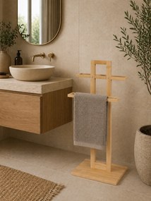 Επιδαπέδια Κρεμάστρα 2 Θέσεων από Bamboo 37x25x85cm MRShome
