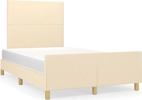 vidaXL Σκελετός Κρεβατιού Χωρίς Στρώμα Κρεμ 120x200 εκ. Υφασμάτινο