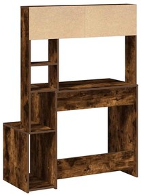 vidaXL Γραφείο με Ράφια Καπνιστή Δρυς 100x45x140 εκ Επεξεργασμένο Ξύλο