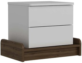 Κομοδίνο Marina 875ZNA3404 60x40x46cm White-Walnut