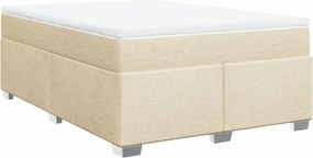 vidaXL Κρεβάτι Boxspring με Στρώμα Κρεμ 160x200 εκ. Υφασμάτινο