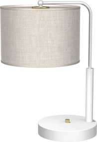 Επιτραπέζιο Φωτιστικό Lino Biel με καπέλο Λευκό με Λινό