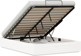 vidaXL Κρεβάτι Οθωμανικού Τύπου Λευκός 140 x 200 cm Στερεό πεύκο