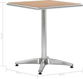 vidaXL τραπέζι Ασημί Αλουμίνιο και Πλαστικό