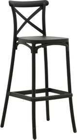 Σκαμπό μπαρ Crossie pakoworld pp μαύρο 44x44x113εκ
