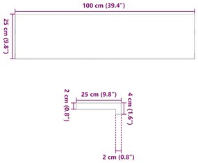 ΠΕΡΒΑΖΙΑ ΠΑΡΑΘΥΡΩΝ 2 ΤΕΜ. ΣΚ. ΚΑΦΕ 100X25X2ΕΚ. ΜΑΣΙΦ ΞΥΛΟ ΔΡΥΟΣ 4009184