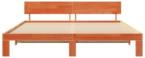 vidaXL Κρεβάτι με κεφαλάρι Κερωμένο Καφέ 180x200 εκ. Μασίφ ξύλο πεύκου