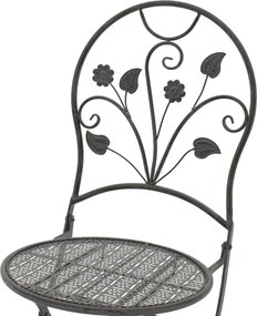 Τραπεζαρία κήπου Abriel pakoworld σετ 3τεμ μέταλλο ανθρακί antique