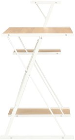 vidaXL Γραφείο με Ράφια Λευκό / Χρώμα Δρυός 116 x 50 x 93 εκ.