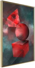 Αφίσα - Red Solid Figures - 20x30 - Χρυσό - Χωρίς πασπαρτού