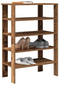 Ράφι παπουτσιών Παλιό ξύλο 61x32x87,5 cm Κατασκευασμένο ξύλο - Καφέ
