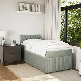 vidaXL Κρεβάτι Boxspring με Στρώμα Ροζ 80 x 200 εκ. Βελούδινο