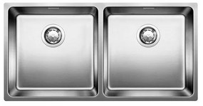 Blanco Andano-U 400/400-U Inox Λείος Νεροχύτης Υποκαθήμενος με 2 Γούρνες 86,5x44 cm