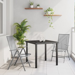 vidaXL Σετ Τραπεζαρίας Κήπου  3 τεμαχίων Ανθρακί Χάλυβας