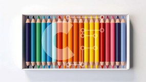 Intra Συλλεκτικό Ξύλινο Παζλ Plywood  4mm - Πολύχρωμα μολύβια σε τακτοποιημένο κουτί Σε Ξύλινο Κουτί - Διαστάσεις: 10x10 cm – 25 κομμάτια