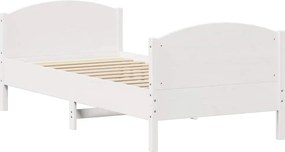 vidaXL Σκελετός Κρεβ. Χωρίς Στρώμα Λευκό 90x190 εκ Μασίφ Πεύκο