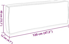 vidaXL Μαξιλάρι Ύφασμα Όξφορντ Μπεζ 120 x 40 x 12 cm