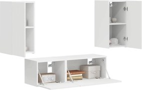 vidaXL Σετ τοίχου για τηλεόραση 4 pcs Λευκό Επεξεργασμένο ξύλο