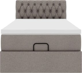 vidaXL Οθωμανικό κρεβάτι με στρώμα Taupe 90x200cm ύφασμα
