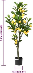 vidaXL Λεμονόδεντρο Τεχνητό 136 Κλαδιά Πράσινο 120 εκ.