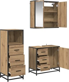 vidaXL Σετ Επίπλων Μπάνιου 3 pcs Artisan Oak Επεξεργασμένο ξύλο