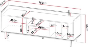 Έπιπλο τηλεόρασης Vasina 150 - 150.00Χ40.00Χ57.00cm