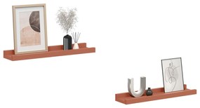 vidaXL Ράφι Τοίχου 2 pcs Κόκκινο 40 x 9 x 3 cm Επεξεργασμένο ξύλο