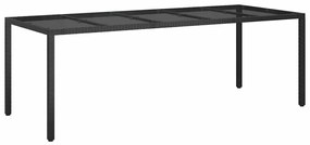 vidaXL Τραπέζι Κήπου για Φαγητό Καθαρό μαύρο 250 x 100 x 75 cm