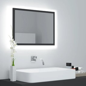 Καθρέφτης Μπάνιου με LED Γκρι 60x8,5x37 εκ. από Ακρυλικός - Γκρι