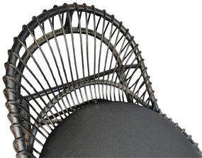 Πολυθρόνα Tromso P.E. Rattan Μαύρη με Μαύρο Μαξιλάρι 80x85x98εκ. 80x98x85 εκ.