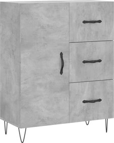 vidaXL Ντουλάπι Γκρι Σκυροδέματος 69,5x34x180 εκ. Επεξεργασμένο Ξύλο