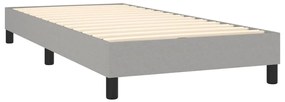 vidaXL Κρεβάτι Boxspring με Στρώμα &amp; LED Αν.Γκρι 90x190 εκ. Υφασμάτινο